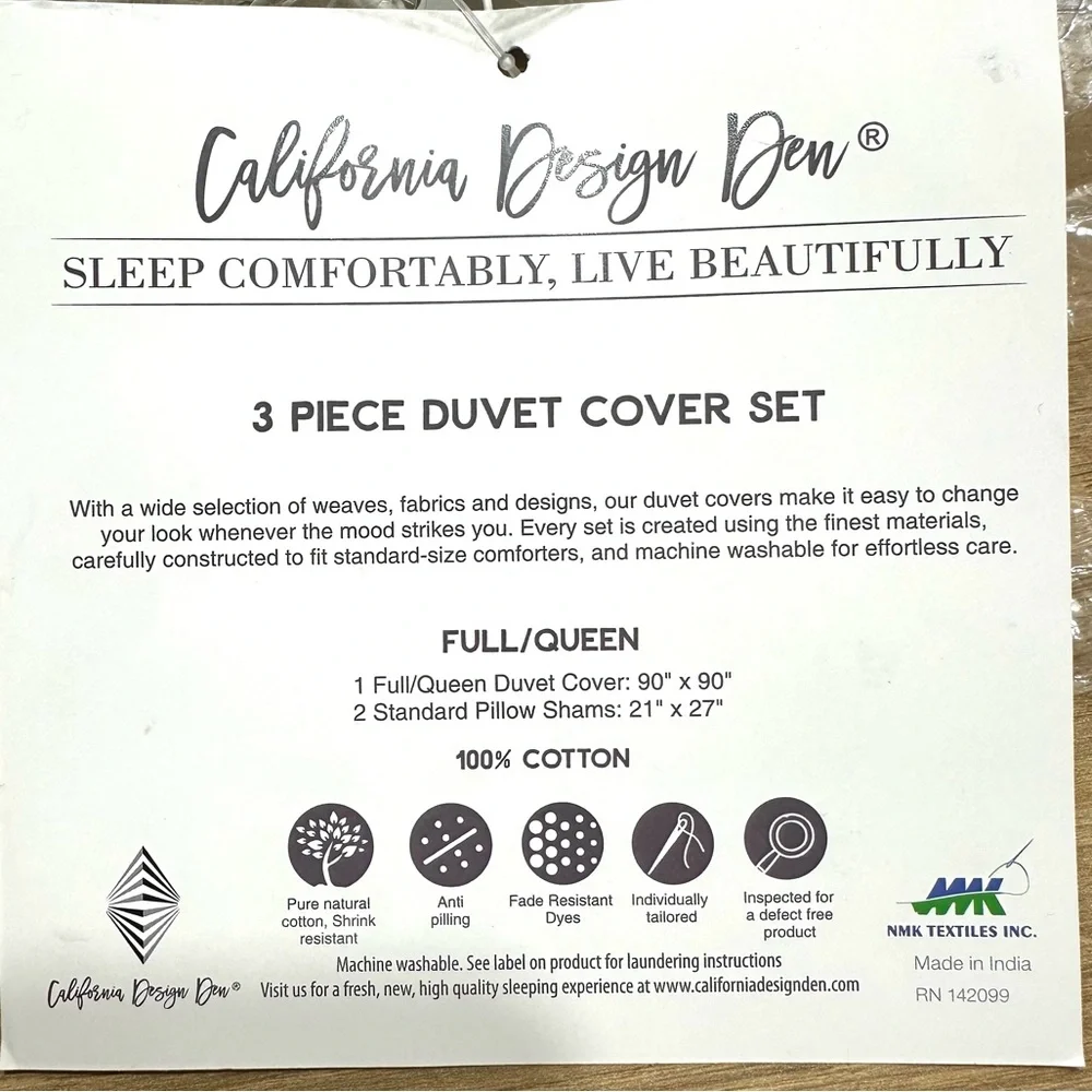 California Design Den Bagicha Duvet Cover 3 pc Set Cotton
